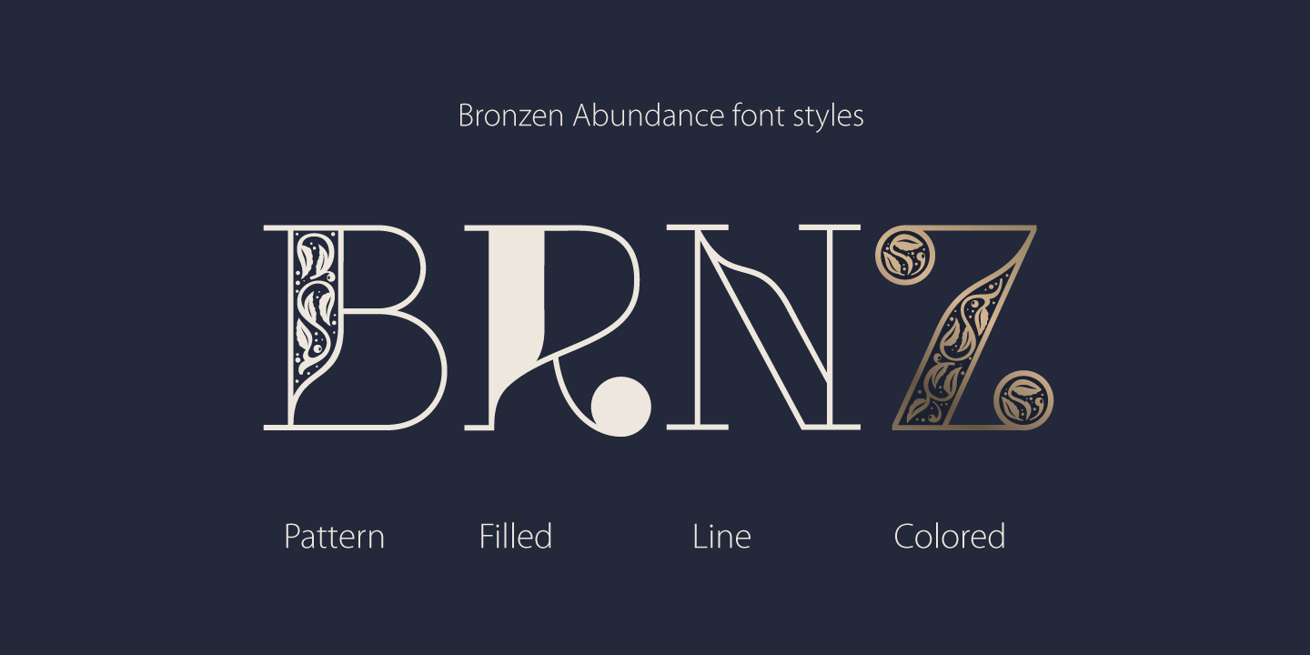 Bronzen Abundance Filled Font preview